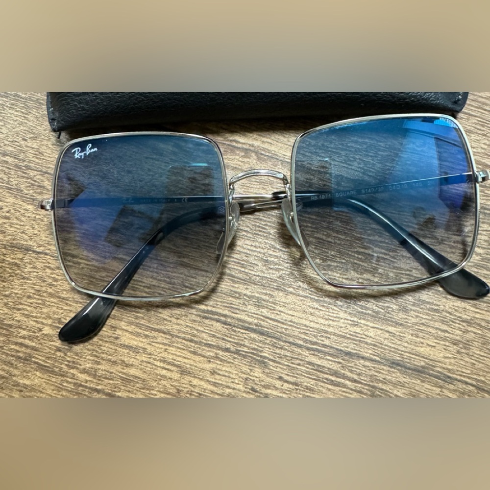 Ray Ban 1971 Square Glasses polished silver
